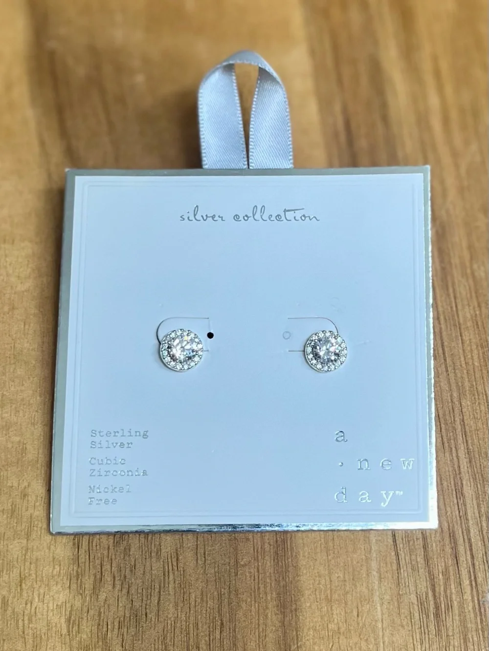 A New Day, Silver Collection - Silver Cubic Zirconia Halo Stud Earrings